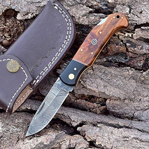 MAQSON Taschenmesser Damaszener Klappmesser Damast Jagd Messer 6049EA