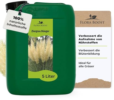 Flora Boost Ziergras Dünger 5L, Flüssigdünger für bis zu 1000L Gießwasser | Dünger für Ziergräser, Flüssiger Blatt- & Wurzeldünger, 100% natürlicher Pflanzendünger