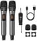 TONOR TW320 Wireless Microphones, 2x UHF Cordless Handheld Dynamic Mics with 6.35mm Rechargeable Receiver, 200ft. Range, 5 Adjustable Channels for Karaoke, Singing, DJ, Party, Speech, Grey