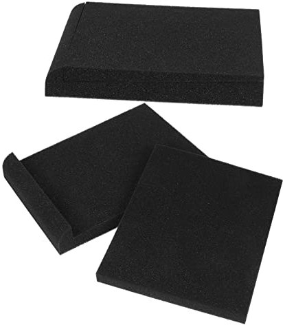 Mikinona 2pcs Speaker Isolation Pad High-Density Shock-Absorbing Acoustic Foam Mat for Monitor Speakers Sound Dampening Riser Platform Desk Accessories
