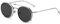 kachawoo Runde polarisierte Sonnenbrille Männer UV400 Linse Clip auf Sonnenbrille Frauen Metallrahmen Flip Up Brillen (silver with black)
