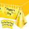 Biene Tischdecke, 4 Stück Happy Bee Day Tischdecken Rechteck Honigbienen Hummel Tischdecke Gelb Tischdecke für Biene Baby Dusche Dekorationen Biene Geburtstag Party Dekorationen, 130 x 220cm