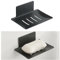 Black Soap Dish for Shower - Self Adhesive Stick-on Soap Tray, No Drilling Required for Bathroom Soap Shower Tray by unel (Black)