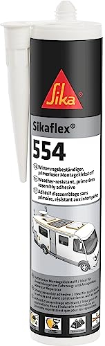 SIKA - Adhésif de montage STP - Sikaflex 554 noir - Composants et charges dynamiques importants - Construction - Résistant aux intempéries - 300 ml