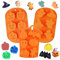 Moule Halloween, 3pcs Moules Halloween, 3D Moule Silicone Halloween, Moule Gâteau Halloween pour Bricolage, Gelée de Visage de Citrouille, Bonbons de Crâne, Chocolat, Décoration de Gâteau (Orange)