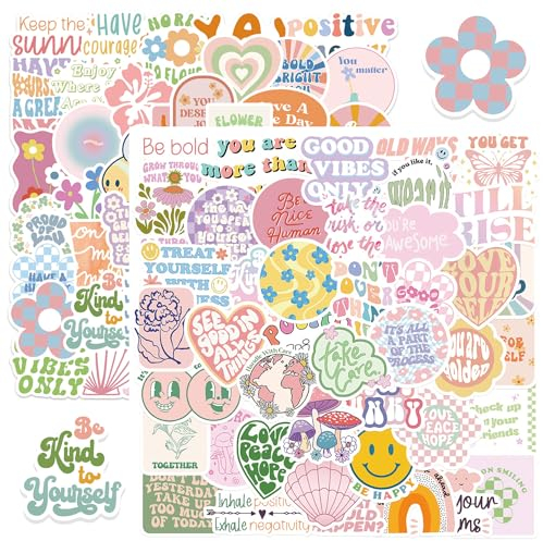 100 Stück Dänische Pastellaufkleber, Bunte Niedliche Aufkleber, Niedliche ästhetische Aufkleber, Motivationsaufkleber Für Notizbuch, Computer, Gitarre, Handy, Kühlschrank