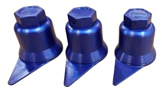 KRAM-Tuck - 100x Radschrauben - Radmuttern - Radschraubenkappen - Radmutternkappen - Kunstsoff Kappen Abdeckungen - Indikator für lose Schrauben (Blau, 32MM)