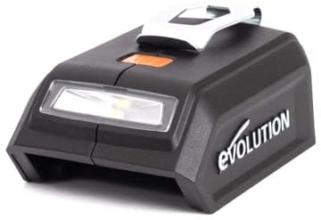 Evolution Power Tools USB Charger Adaptor & LED Light Cordless Range Compatible with Evolution & Erbauer 18v EXT Batteries, Dual Port USB A & USB C, Fast Charge - Batteries & Cables Sold Seperately