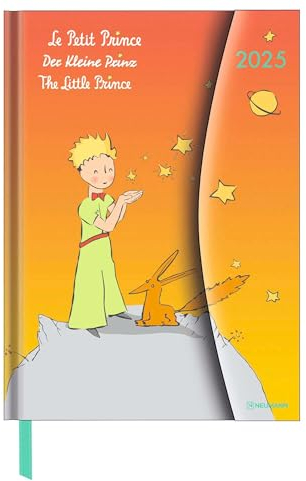 N NEUMANNVERLAGE - Der Kleine Prinz 2025 Diary, 16x22cm, Taschenkalender mit Magnetverschluss und Lesebändchen, Tasche für Visitenkarte, Jahres- und ... internationales Kalendarium: Magneto Diary