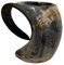 Viking By Heart Real Ox Horn 6-7'' Long, Vikings Drinking Horn Mug with Wooden Base, Engraved with Tree of Life, 20 OZ Capacity, Handcrafted Horn Mug Unique Beer Gifts for Men, Women