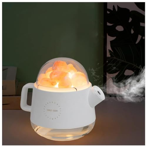 Forma de Tetera Humificador de Humedad, 360ml Humidificadores Silenciosos, Piedra de Sal Humificadores de Humedad para Bebés y Plantas,White