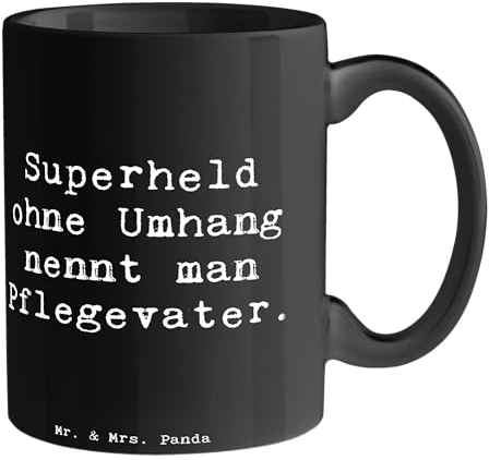 Mr. & Mrs. Panda Tasse Spruch Pflegevater Held - Geschenk, Superheld, Freude, Kinderbetreuung, Pflegeeltern, Erziehung, Kaffeetassen, Handarbeit,