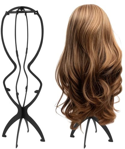 Lvefyti 2 Stück 50cm Hohe Perückenständer,Einstellbar Plastik Perückenkopf zum Ausstellen Lagern,Tragbare Faltbar Wig Stand für Langes Haar