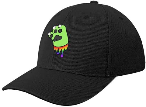 LXCUDXZ Baseball Kappe Grüne Pfote mit Regenbogen-GOO-Baseballmütze, Derby-Mütze, Streetwear-Mütze für Damen und Herren Party Geschenk