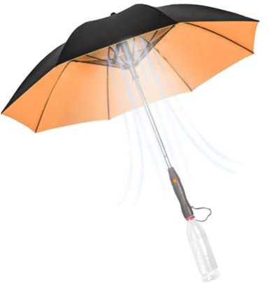 WSRRDRECVHi Paraguas con bloqueo UV con ventilador, paraguas 3 en 1 con ventilador y niebla, paraguas de verano con protección UV, paraguas recargable por USB, paraguas de enfriamiento plegable para