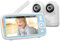 BOIFUN Babyphone 2 Cameras 5 Pouces, Panoramique 360°, Écran IPS, Vision Nocturne Infrarouge Invisible, Barre de Volume, 3050mAh, Surveiller Deux Pièces