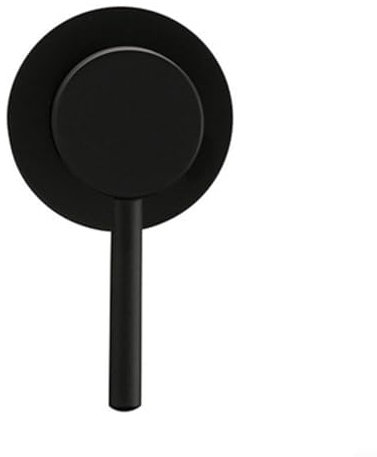FACAIIO Valvola miscelatore manuale a parete, valvola on/off per doccia a leva singola, miscelatore manuale rotondo nascosto per lavabo doccia valvola a parete in ottone cromato per bagno, WC (nero)