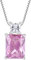 starchenie Collier Pierre de Naissance pour Femme Oxyde de Tourmaline Rose Zirconium Pendentif Rectangulaire Bijoux Cadeaux