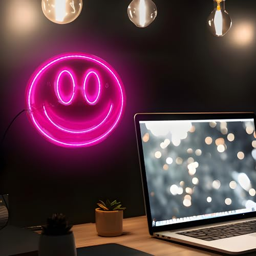 Mad Monkey Smiley Lampe, Neon Schild, Gaming Zimmer Deko, Wanddeko, Anschluss mit USB-Kabel
