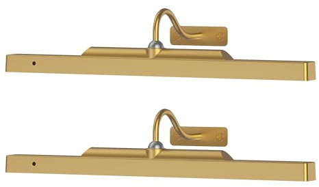 Wireless Picture Light Battery Operated, 16in Picture Light for Wal, 2Pack Rechargeable 5000mAh Battery Wall Sconce for Wall Pictures, Gallery Artwork, Paintings, Portraits, Dartboards- Brass