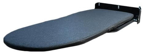 REBCACE Wall-Mounted Folding Ironing Board, Professional Space Saving, Black, 92cm (Length), Foam, Felt, Fabric, Metal Frame, Wall Mount