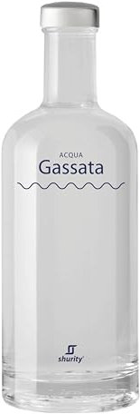 Bottiglia Shurity Basic 75cl. Personalizzata Trasparente con Tappo Argento (Acqua Gassata)
