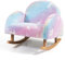 DREAMADE Kindersessel, Kindersofa aus Veloursstoff mit Rückenlehne, massiven Holzfüßen & Kippsicherung, Schaukelstuhl Kinder für Spielzimmer, Kinderzimmer & Wohnzimmer (Bunt)