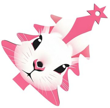 Weißer Hasenkopf Weihnachten Holz Ornamente 6 Stück doppelseitig bedruckte Schnur für Bäume Wände Türen Kiefer Form Weihnachten Ornament