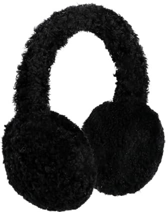RKYRRKI Winter Warme Ohrenschützer Ohrenschützer, Unisex, Lammfell, Wolle, klassisch, for den Winter, Outdoor, for Damen, warme Ohrenwärmer Ear Muffs(Black)