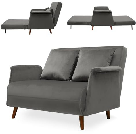 Hoclauho Faltbares Schlafsofa in Grau – Modernes Design, Kompakt und Praktisch für Wohnzimmer und Gästezimmer