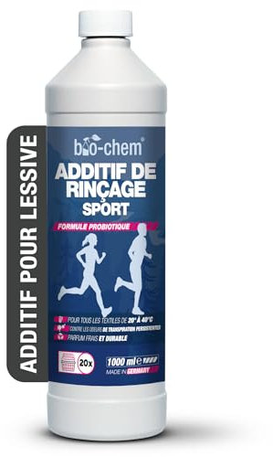 bio-chem Geruchsentferner Sport 1000 ml | Sportwaschmittel gegen Schweißgeruch | Waschzusatz für Sportkleidung & Funktionswäsche | Probiotisch & enzymatisch | Made in Germany