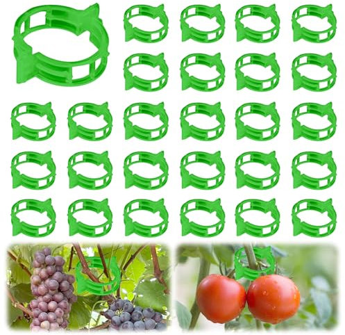 LUMOOM 200 Stück Pflanzenclips,Pflanzenklammern Tomatenclips,Kunststoff Tomatenklammern für Kletterpflanzen, Tomaten Rankhilfe,Blumen klammern für Gemüse Pflanzen Befestigung (Grün)