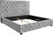 Riess Ambiente Design Boxbett Paris - 180x200 cm - grau - Bouclé Chesterfield Zierknöpfe Doppelbett hohes Kopfteil Mittelbalken