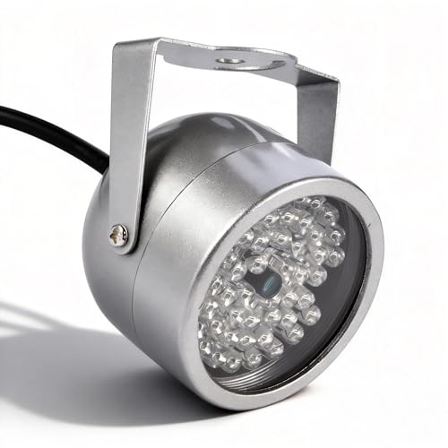 IR Licht für Sicherheitskamera, 48 LED Infrarot Nachtsicht Beleuchtung mit Autosensor, Innen und Außen, CCTV Überwachung