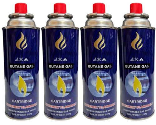 4 BUTANE Adjustable GAS BOTTLES CANISTER CAMPING HEATER COOKER BBQ