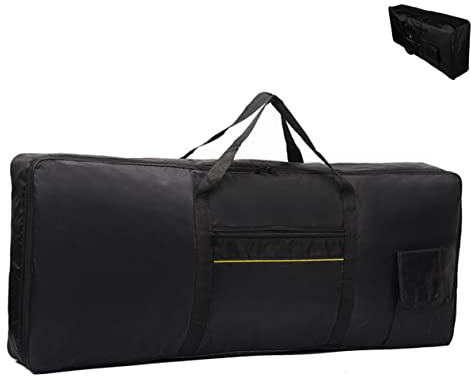 OFFSCH Aufbewahrungstasche Tastatur Elektronische Stoff Tasten für 61 Oxford und Wasserfeste mit Handgriff Rucksackfunktion in Schwarz Mobilen Gebrauch