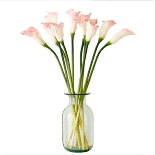 Wunderschöne künstliche Calla-Lilien, ideal für Blumensträuße, Kränze und Akzente zu Hause (Rosa)