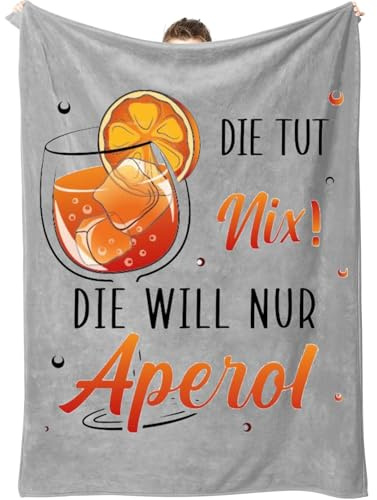 Aellowet Geschenk Für Frauen und Männer, Aperol Decke Geschenk Für Frauen Männer Beste Freundin Frau Schwestern Mama Kollegen Brüder zum Weihnachten Geburtstag, Geburtstagsgeschenk für Beste Freundin