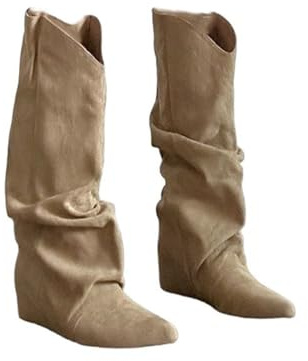 ENEN Stivali Cowboy Donna Texani Pelle, 35-40 EU Stivali Monta Western Cowboy Donna Alti Comodi Morbida Suola Antiscivolo Moda Eleganti per Autunno e Inverno (387 Marrone,39)