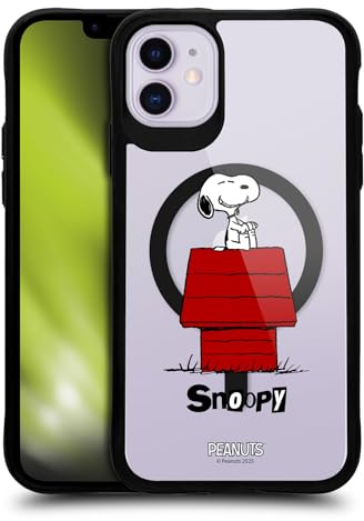 Head Case Designs Offizielle Peanuts Klassisch Snoopy & Freunde Black Shockproof Bumper Case [Military Grade Protection] Compatible with Apple iPhone 11 and Compatible with MagSafe