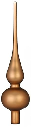 Inge Glas Christbaumspitze 26cm | Weihnachtsbaumspitze aus Glas | Hochwertige Spitze für den Weihnachtsbaum Weihnachten (Elegant Lounge | braun matt)
