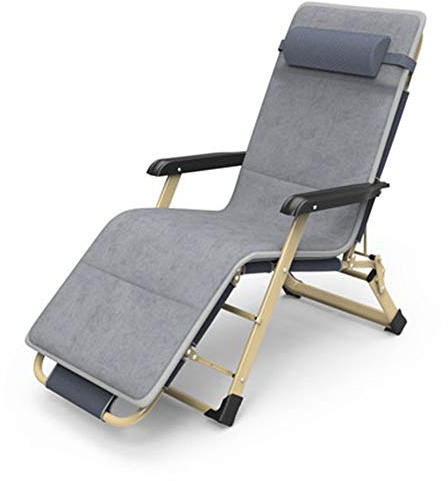 Relaxsessel mit mehreren Positionen, gepolstert, zusammenklappbar, für Garten, Terrasse, Pool und Camping, bequeme Sonnenliege, Grau