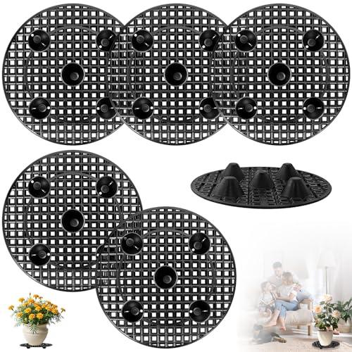 6 Soporte Macetas 30cm con Malla Drenaje, Rejilla Bonsái Plástico Elevadores Almohadillas Redonda, Bandejas Maceta Platos Soportes Plantas Protector Suelo para Interior Exterior Jardín Terraza Balcón