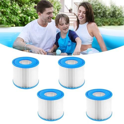 Shyllin Cartuccia Filtro Tipo VII – 4 Pezzi, 9.5x10.5x5.5 cm, Filtro di Ricambio per Spa Gonfiabile, Compatibile con Vasca Idromassaggio, Filtro per Piscina Fuori Terra