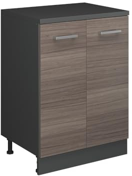 Vicco Erweiterungsschrank Rion, Edelgrau/Anthrazit, 60 x 46 cm ohne Schräge mit 2 Türen, kombinierbar mit Rion Dachschrägenschränken und Schrankmodulen