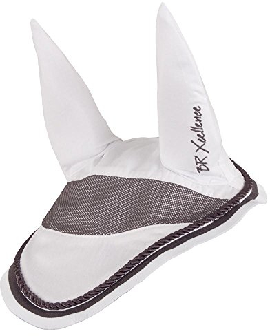 BR Fliegenhaube Fliegenohren Fliegenschutz Xcellence elastische Ohren (Warmblut, White/Stone)