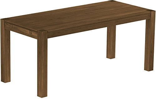 Esstisch Rio Kanto 180x80 cm Nussbaum Pinie Massivholz Größe und Farbe wählbar Esszimmertisch Küchentisch Holztisch Echtholz vorgerichtet für Ansteckplatten Tisch ausziehbar Brasilmöbel