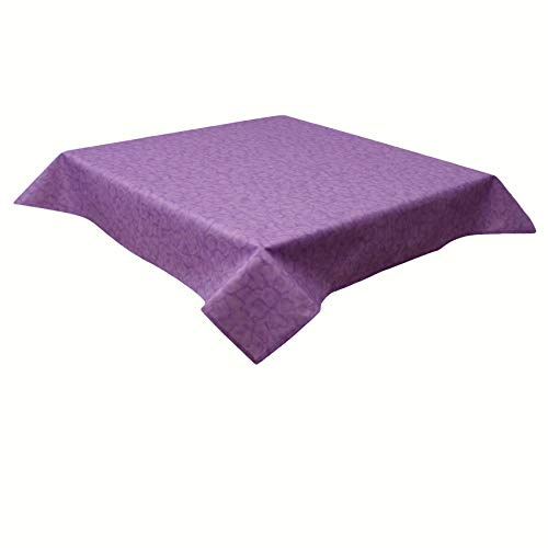 Outdoor Tischdecke Lila Batik Wolken 100x100 cm – wasserabweisend & schmutzabweisend – Gartentischdecke aus Baumwoll-Polyester, pflegeleicht & wetterfest