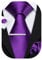 Barry.Wang Herren-Krawatten-Set, klassisch, Satin, Krawatte, Einstecktuch, Manschettenknöpfe, Clip, 4 Stück, für Herren, Hochzeit, formell, Business, Satin-Violett, Einheitsgröße