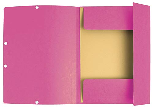 Exacompta - Réf. 55407E - 1 chemise à élastiques imprimée - pochette 3 rabats - en carte lustrée 355 g/m2 - dimensions 24 x 32 cm pour documents au format A4 - couleur rose